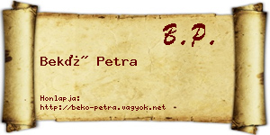 Bekő Petra névjegykártya